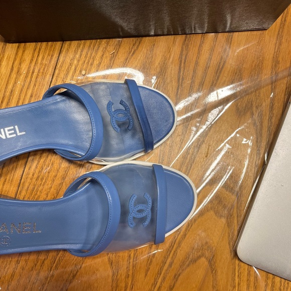 ❌SOLD❌ CHANEL 19S Spring 2019 Blue Lambskin Transparent PVC CC Logo - Picture 7 of 7
